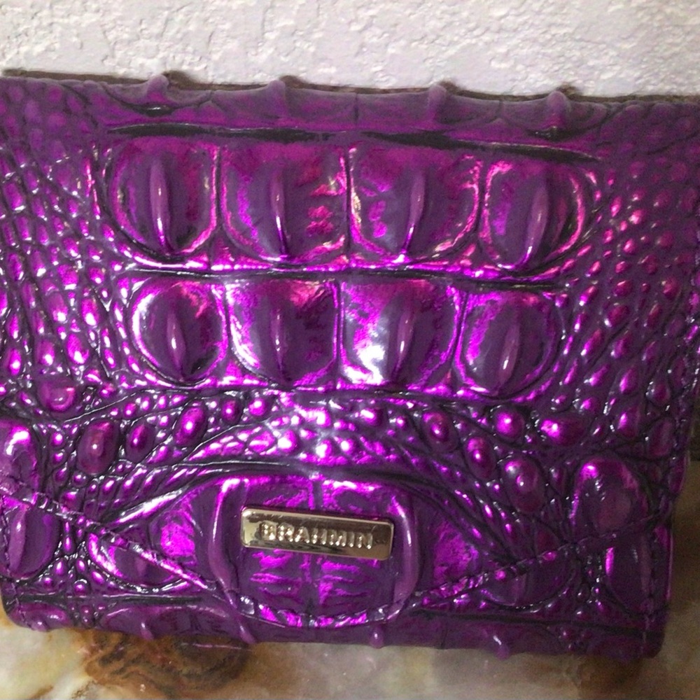 Brahmin Leather Metallic Purple Potion Jane Mini Wallet
NWOT